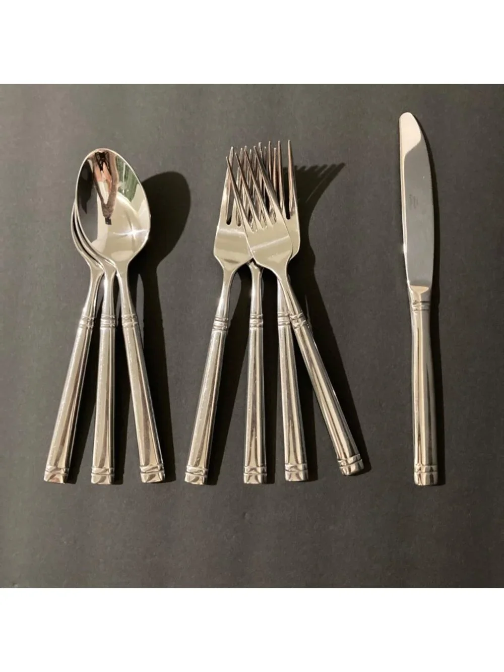 Mikasa Stephanie Flatware Forged Stainless Steel Dinner Fork Spoon Knife Lot 8